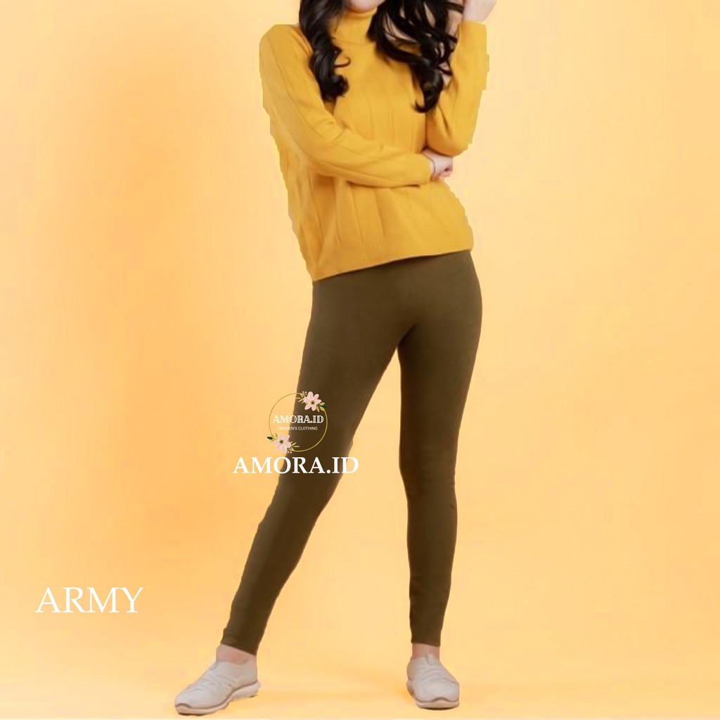 AMORA Celana Legging Tebal Fleece Premium Import Fit To Size S M L XL XXL