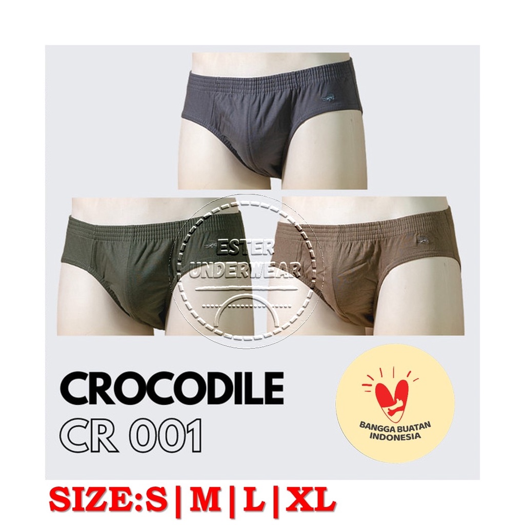 Celana Dalam Pria CROCODILE CR 001 ANTI BACTERIA Isi-3 Pcs/Pack