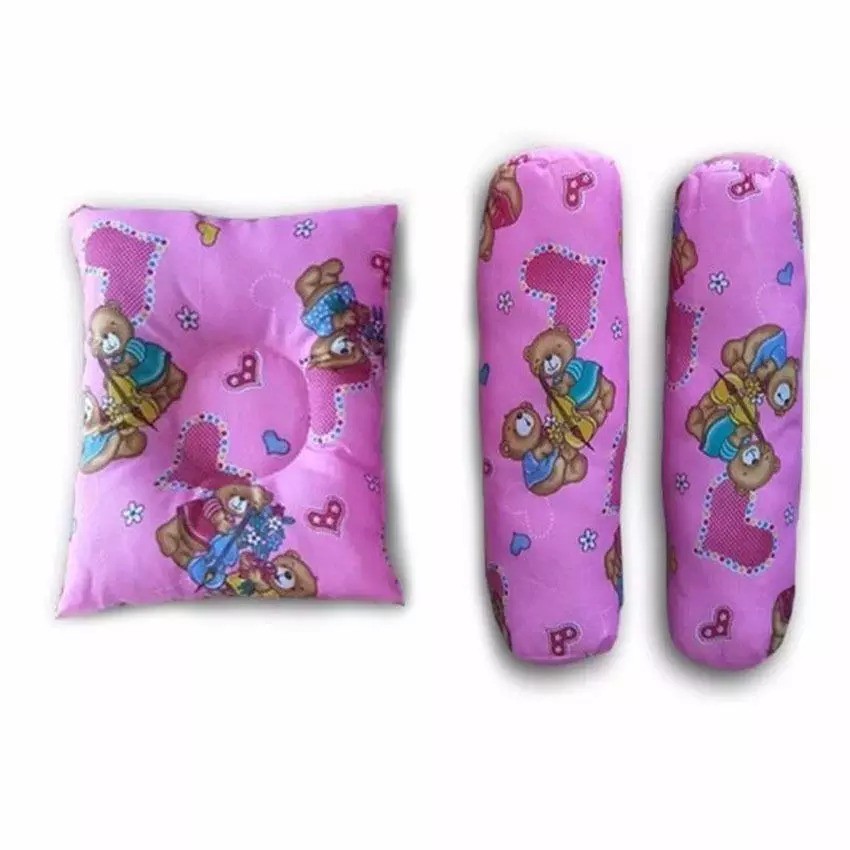 Bantal Guling Bayi set 3 in 1 Warna (Top/Happy)