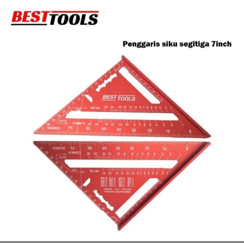 

Penggaris Segitiga Siku Merah 7 inch Premium-Speed Square Woodworking