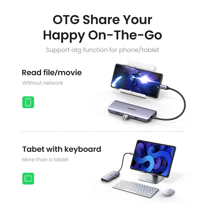 【Stok Produk di Indonesia】Ugreen Thunderbolt HUB Adapter Konverter 3 Port USB Tipe-C Ke HDMI Untuk MacBook Samsung Dex Galaxy S10 / S9