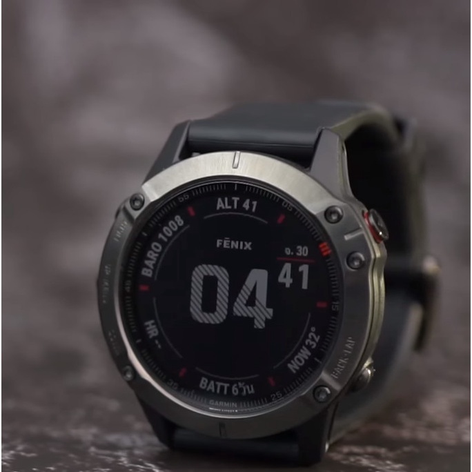 Garmin Watch Fenix 6s Silver with Black Band Sport SmartWatch - Garansi Resmi Tam 2 Tahun