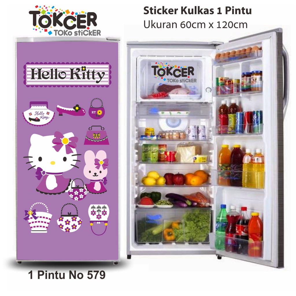 Stiker Kulkas/Kompor/Magicom Motif Hello Kitty Lilac