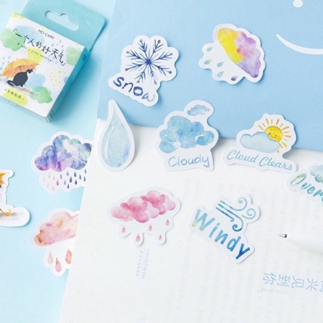 

Sticker Stiker Set 45 Pcs Weather Aesthetic Bujo Scrapbook Journal Diary Planner • Kiku Stuffs