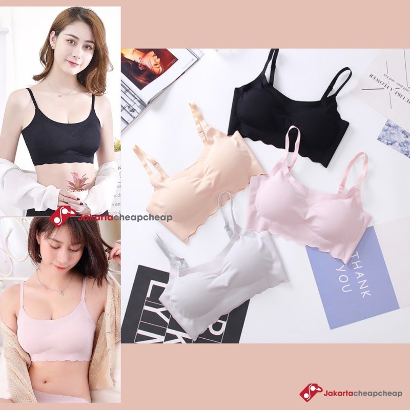 Bra Seamless Wanita Tanpa Kawat Anti Jiplak Sport Bra Yoga Gym Fitness