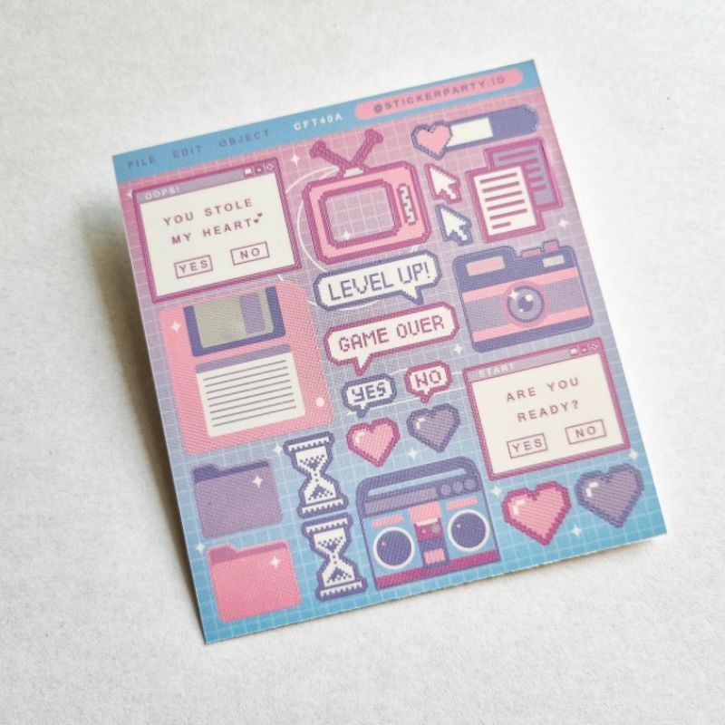 

Sticker Party Stiker Komputer Kuno Estetik Pixel Windows Deco Polco Kpop Polaroid Confetti CFT40 CFT