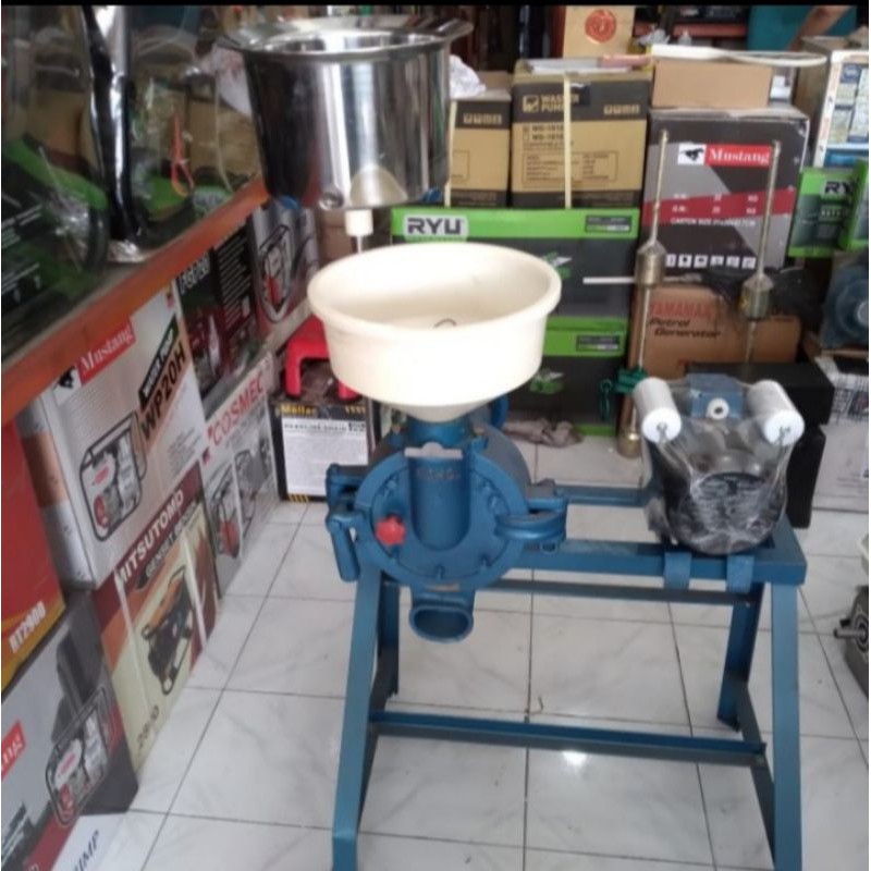 Mesin giling tahu tempe 8"+Dinamo listrik 1HP siap pakai