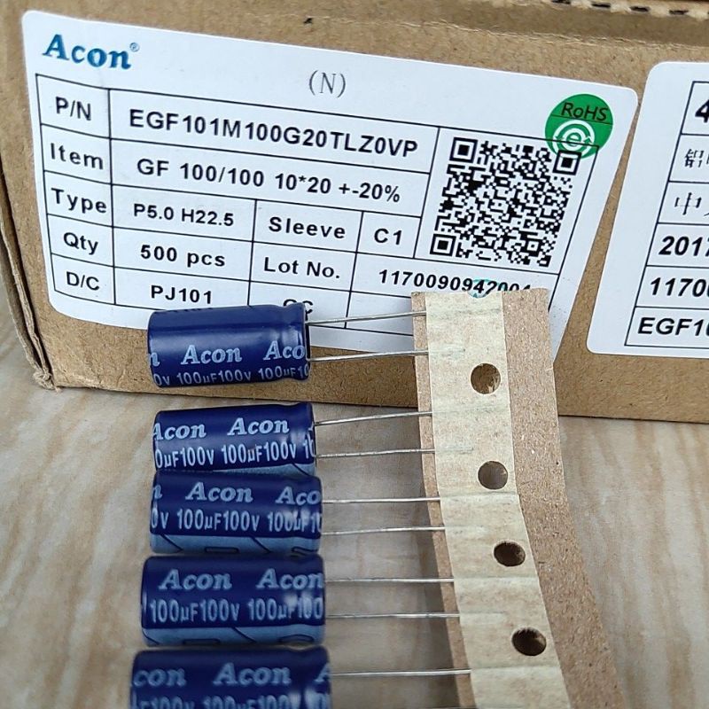 100uf100volt elco 100 uf 100v bagus By Acon