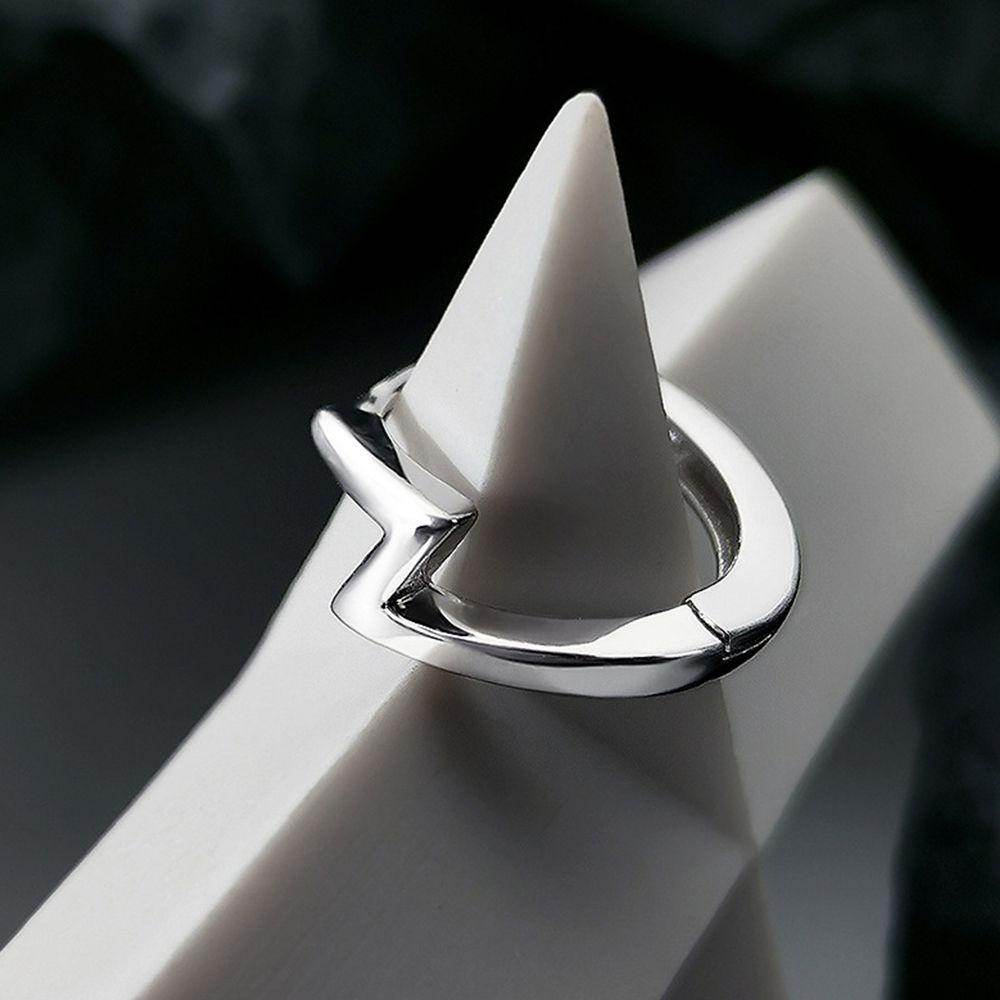 Agustina Pria Hoop Earrings Hadiah Kepribadian Wanita Punk Street Wear Perak Plat Pria Aksesoris