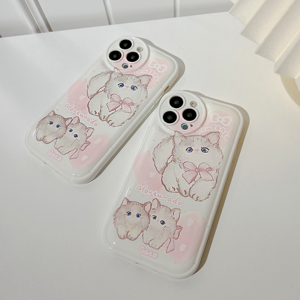 Soft Case TPU Motif Kucing Untuk iPhone 13pro 13prm 11 7Plus 8Plus Xr XS 13 12pro Max