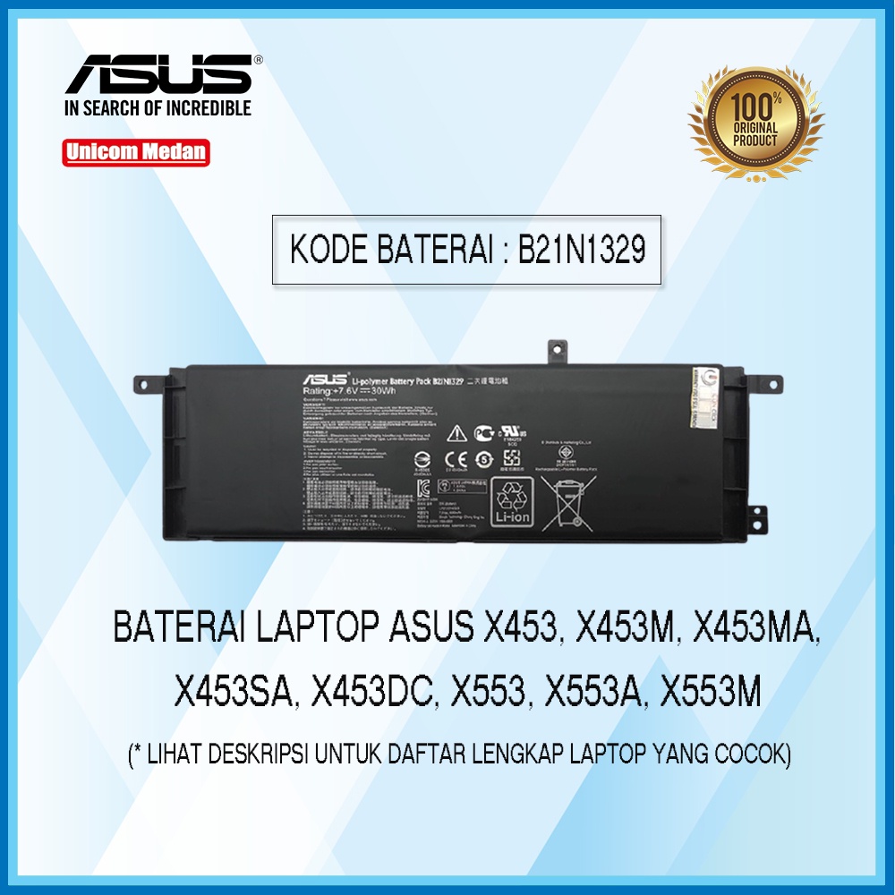 Baterai ASUS X453 X453M X453MA X453SA X453DC X553 X553A X553M ORIGINAL