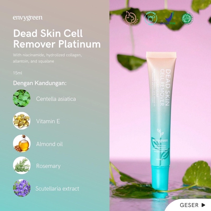 ENVYGREEN Dead Skin Cell Remover 15gr BPOM Envy Green (New Packaging) Scrub Exfoliasi