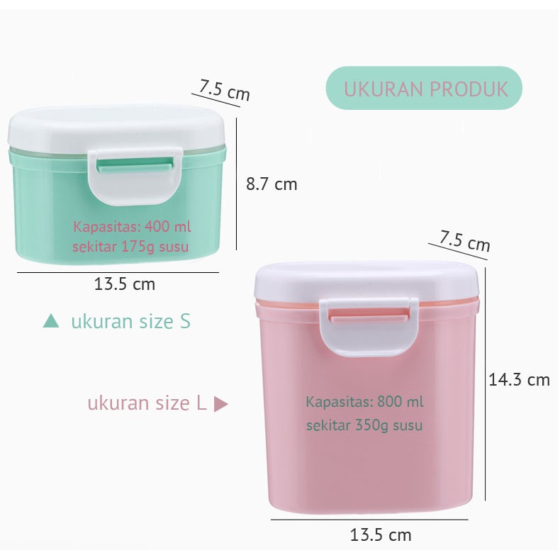 BB-017 Tempat Kotak Penyimpanan Susu Bubuk Biskuit Snack Bayi / Baby Milk Powder Box