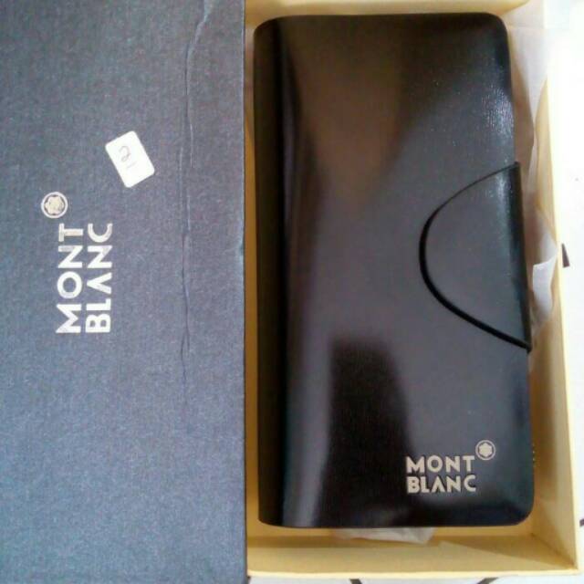 Dompet pria wanita kulit import branded Montblanc black