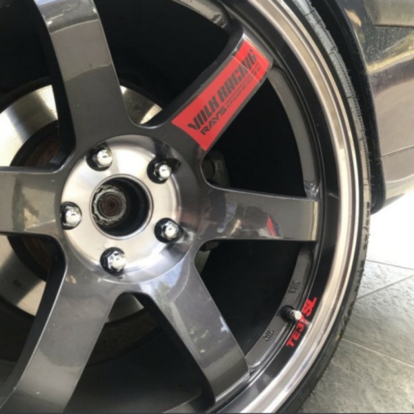 Grosir stiker velg mobil Volk Rays Engineering TE37 SL - Biru R17-R18 Berkualitas
