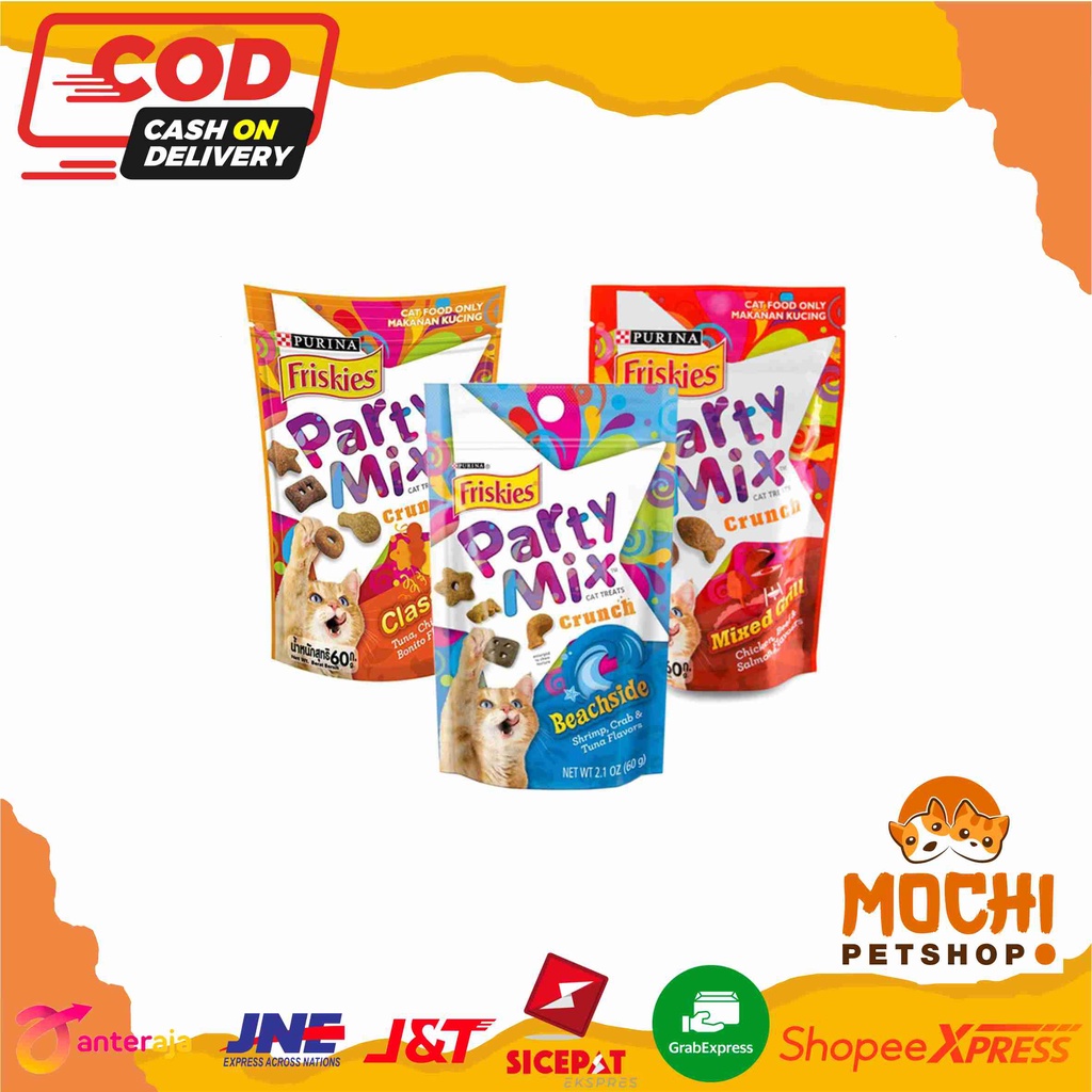 Jual Friskies PARTY MIX All Varian Snack Makanan Kucing Snack Kitten
