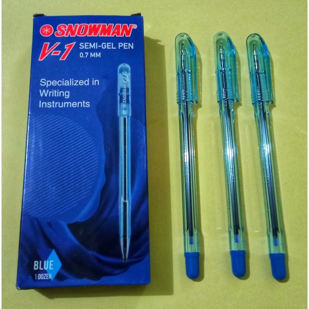 

Bolpoint snowman V1 biru//pulpen snowman V1 biru 0,7mm