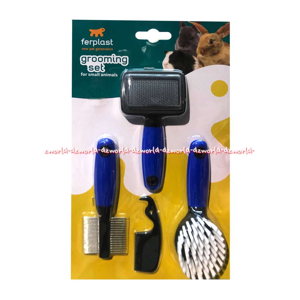 Ferplast Grooming Set For The Small Animal cocok untuk kelinci dengan pegangan ergonomis