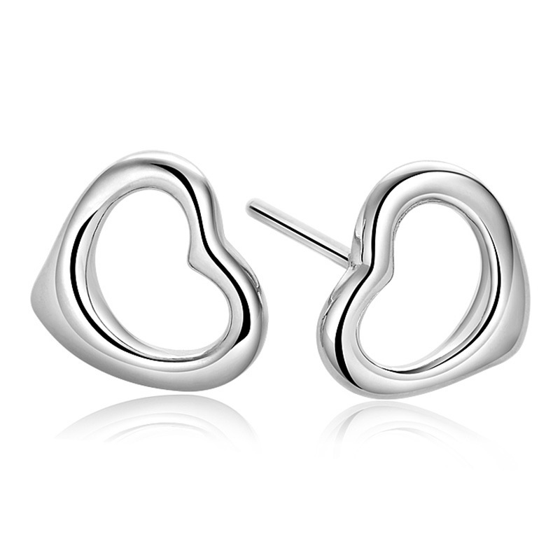 Anting Perak 925 Wanita Berongga cinta Fashion Perhiasan/Subang Telinga anting perempuan