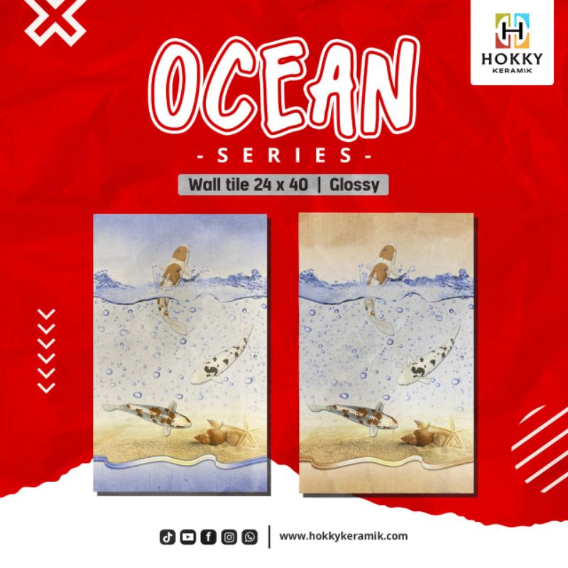 KERAMIK DINDING KAMAR MANDI MOTIF IKAN 25X40