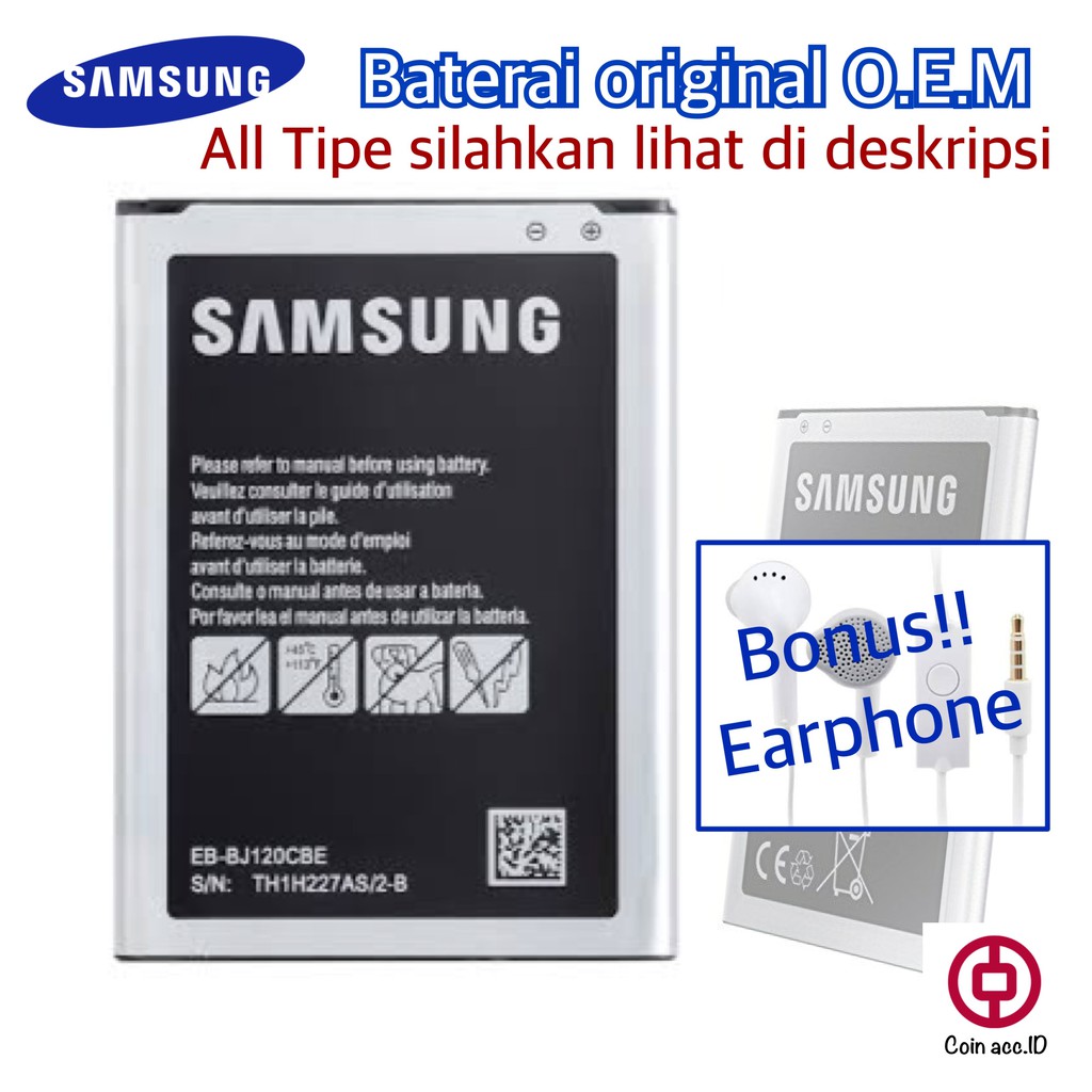 Baterai/batre SAMSUNG[ORIGINAL]J2 PRIME/J1 ACE/J5/J2 PRO/J3 2016/GALAXY MINI S4 V 2 E1272 GRAND CORE