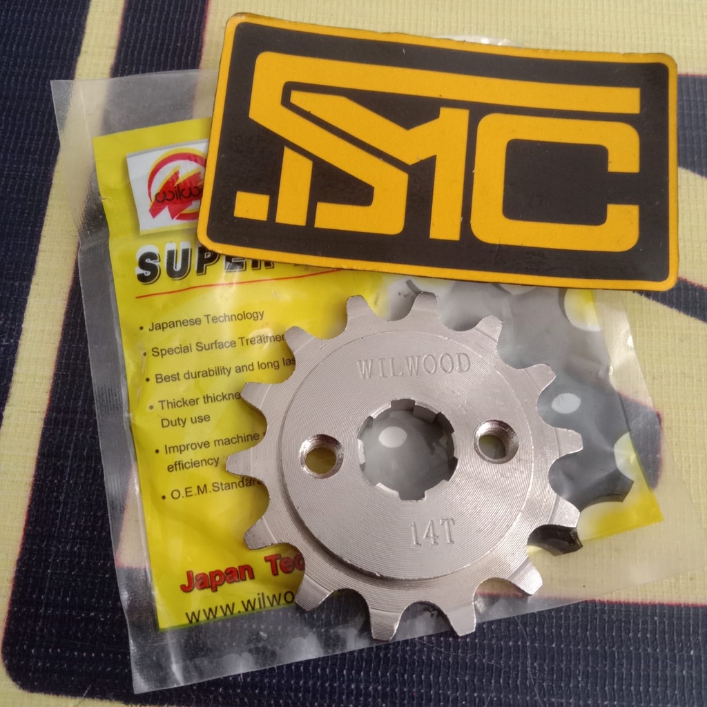 Gear Gir Depan / Front Sproket Suzuki Smash / Shogun / Satria 2T 415 14T Wilwood Baja Nickel-2