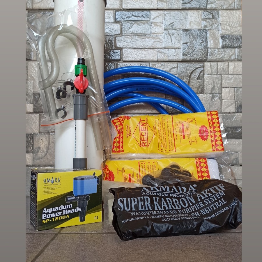 canister filter diy panjang 30 cm plus ph amara 1200 dan media filter