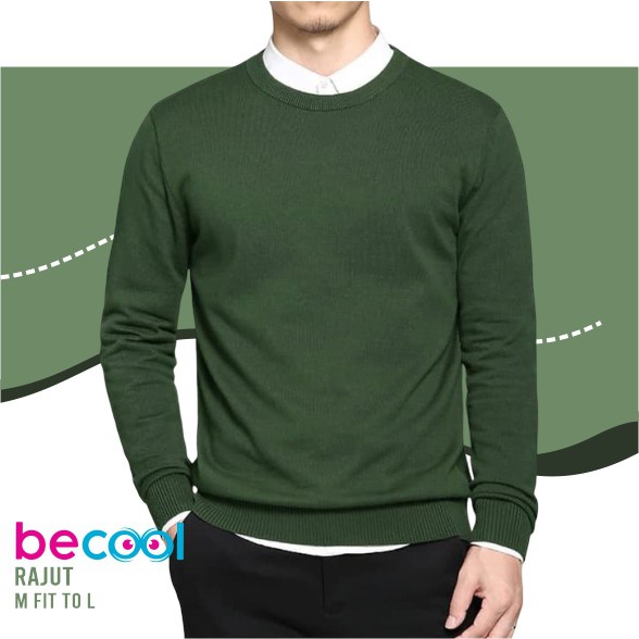 SWEATER RAJUT Oneck polos I Sweater Rajut Pria Wanita