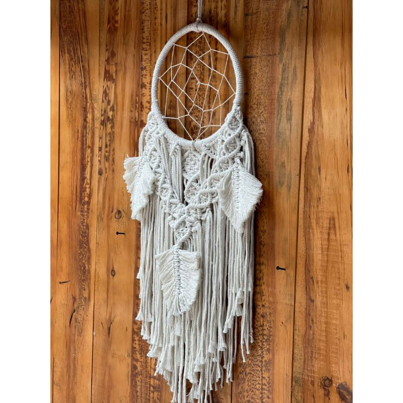 READY STOK) macrame dream catcher daun tiga / macrame wall hanging (HD 030)