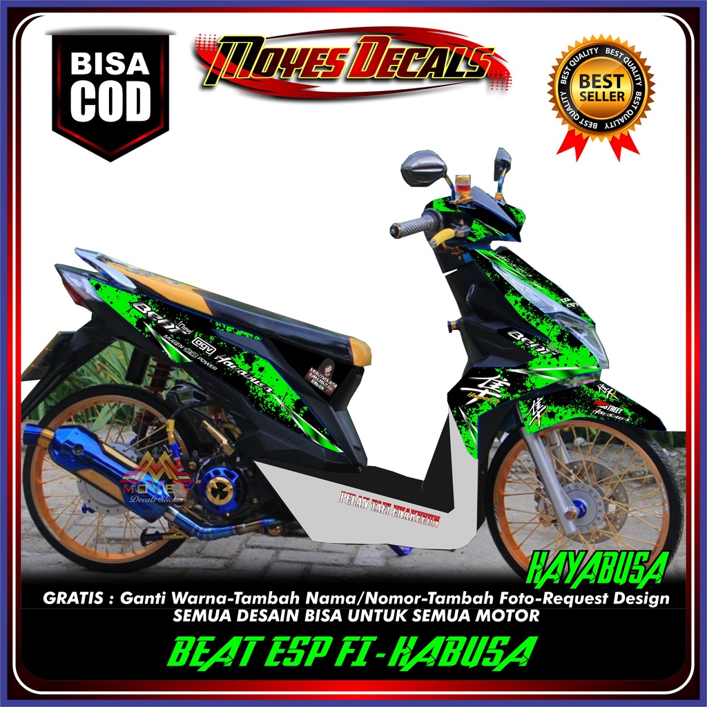 DECAL HONDA BEAT ESP FI 2017 STIKER DEKAL FULLBODY MOTOR BEAT ESP FI 2017 DECAL STICKER VAREASI HAYA
