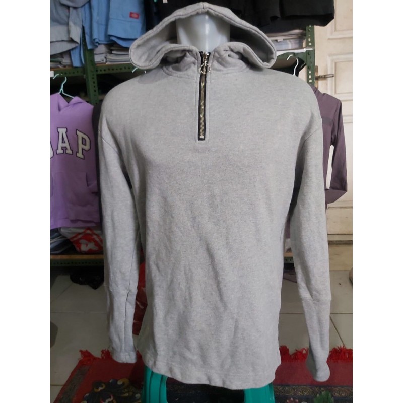 Draw fit hoodie cowok grey