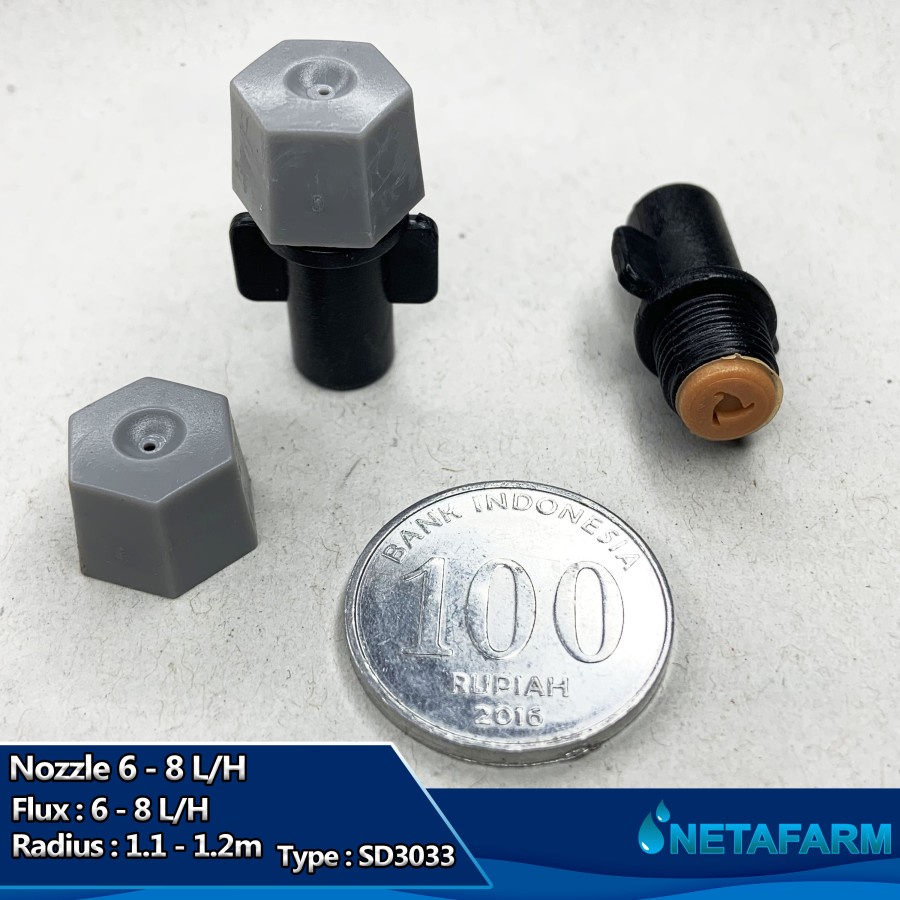 Sprayer Silver 7 mm Head Misting Nozzle Nepel Kabut SD3033 -10 pcs