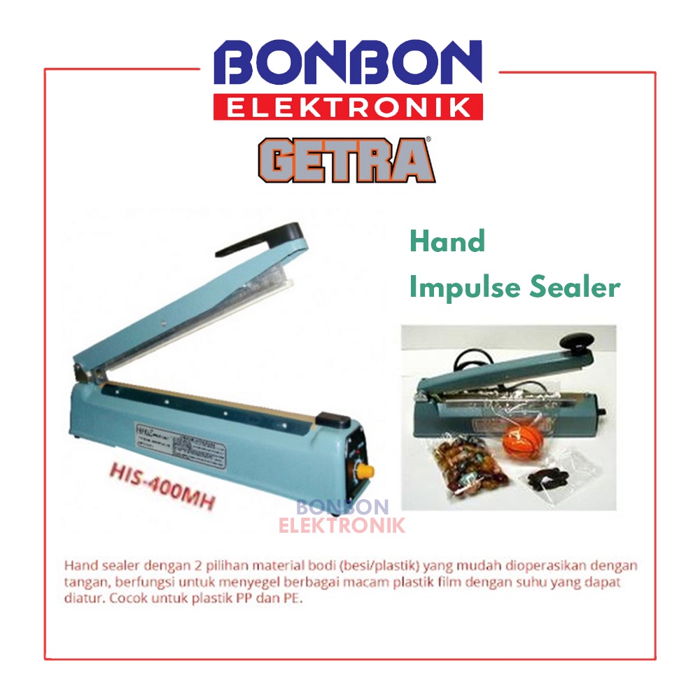 GETRA Hand Impulse Sealer HIS-400MH / Mesin Penyegel Plastik Metal