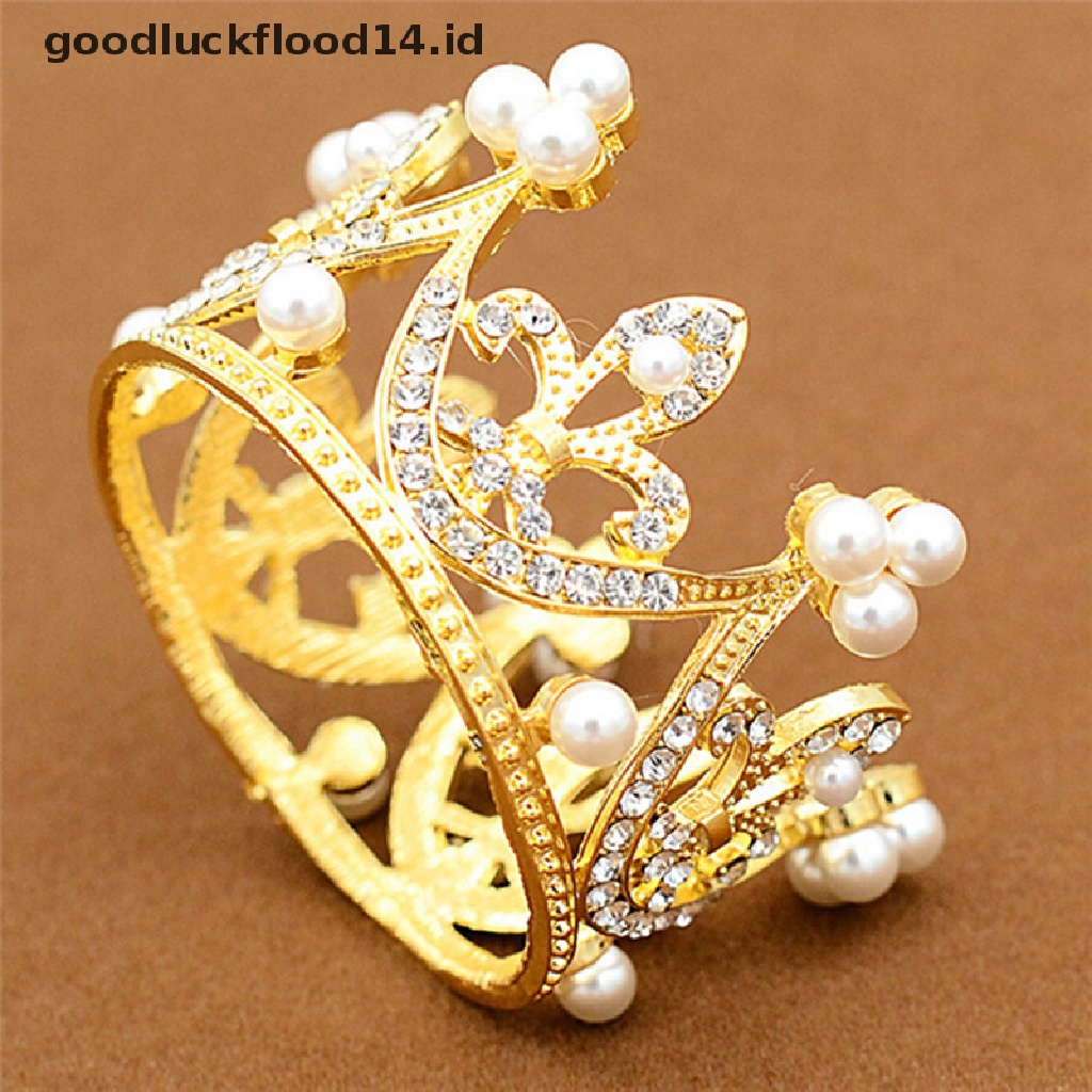 [OOID] Wedding Bridal Crown Jewelry Pearl Queen Princess Crown Crystal Hair Accessory ID