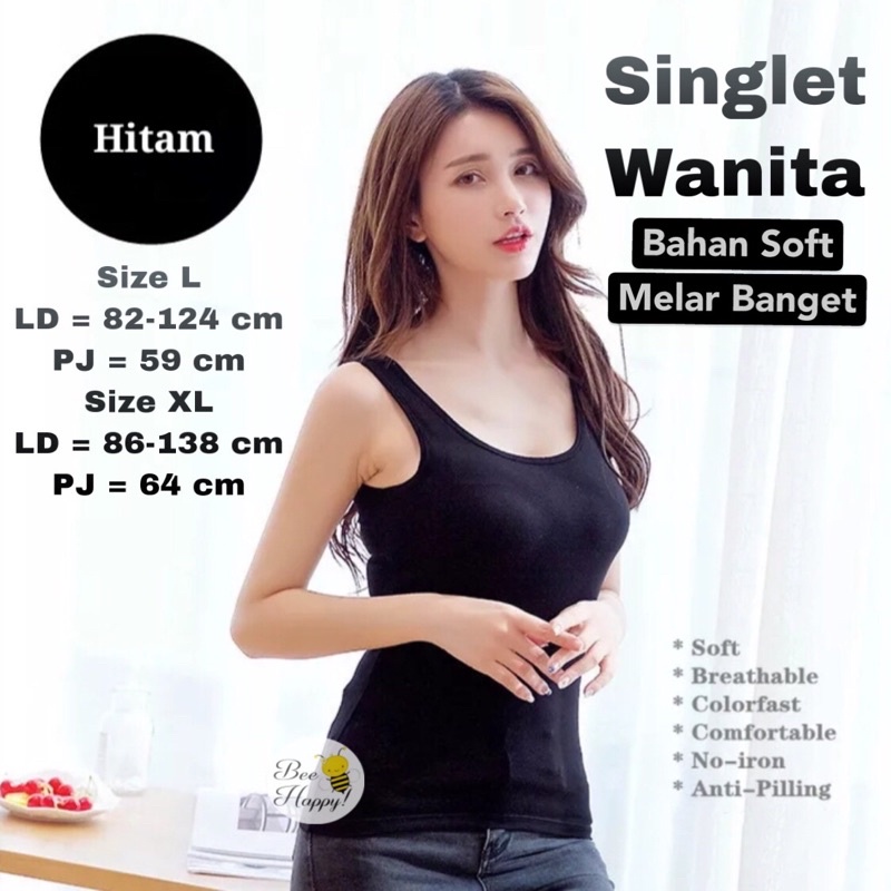 Singlet Wanita Soft L XL JUMBO / Tanktop Wanita Tali Lebar