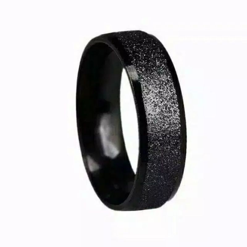 CINCIN TITANIUM MOTIF PASIR HITAM