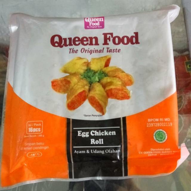 

FROZEN FOODS queen food egg chicken roll 350gr 16s