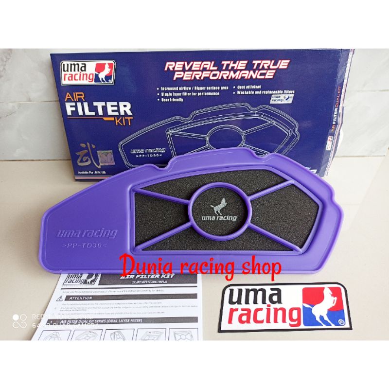 Filter udara Uma racing Aerox Lexi Nmax New Aerox Connected Nmax new PCX CBU Vario 125 Vario 150 Original Uma racing