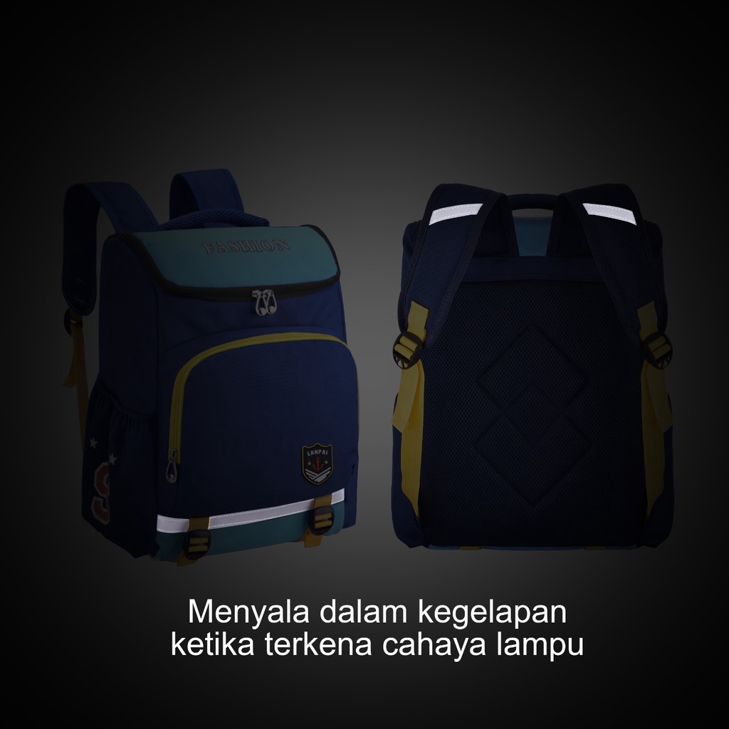 Tas Wanita Sekolah Lanpai 2028-14&quot; Ransel Pria Backpack [Free Botol Minum] Tas Sekolah Import