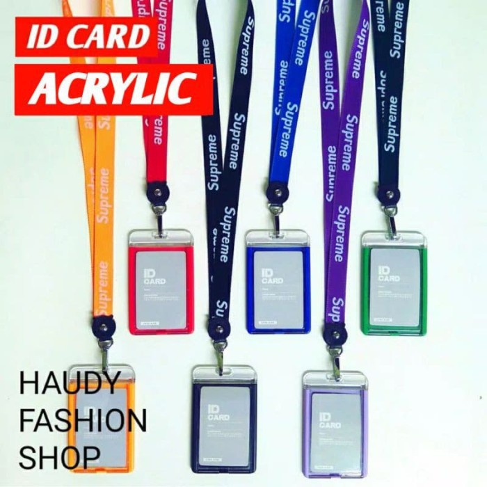 Name tag ID CARD HOLDER Supreme ACRYLIC / GANTUNGAN NAMA