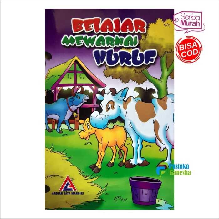 Buku TK Belajar Mewarnai Huruf Latihan Anak PAUD RA Playgroup Penerbit Ardian Jaya Mandiri