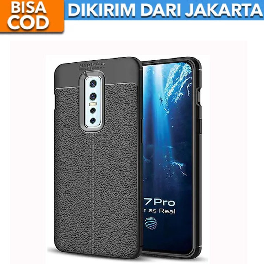 Case Auto Focus Vivo V17 Pro Leather Experience SoftCase Slim Ultimate / Casing Kulit