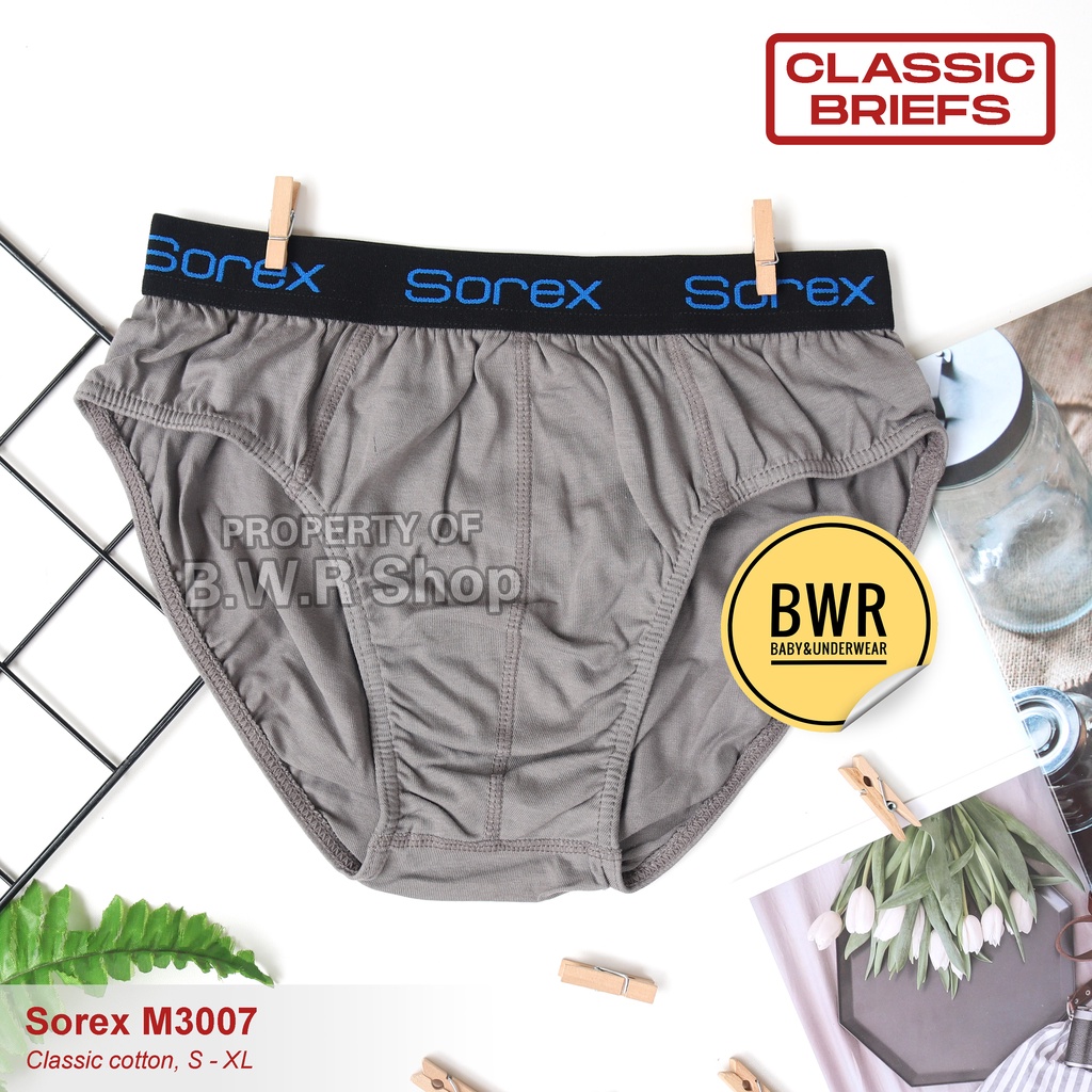 [ Ecer ] CD Sorex M3007 / Celana Dalam Pria Karet Tebar Classic Cotton Briefs | Bwr