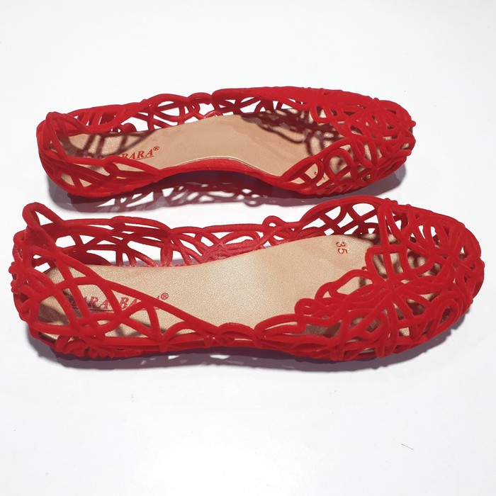 jelly shoes barabara bludru anak perempuan import HD1245D2