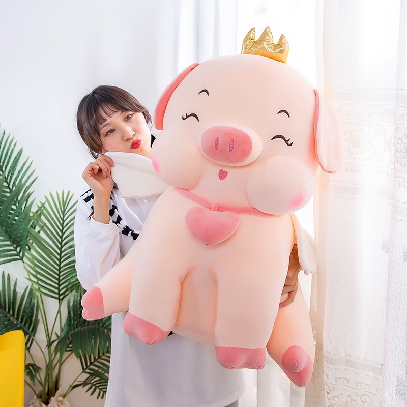 Boneka Piggy Sayap empat kaki Bahan Plush