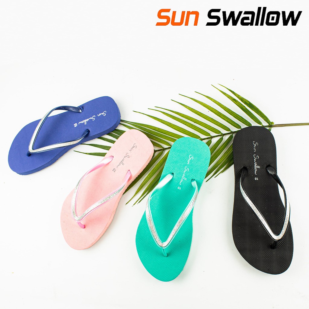 Sandal japit wanita sun swallow crystal / sendal jepit cewek terkini