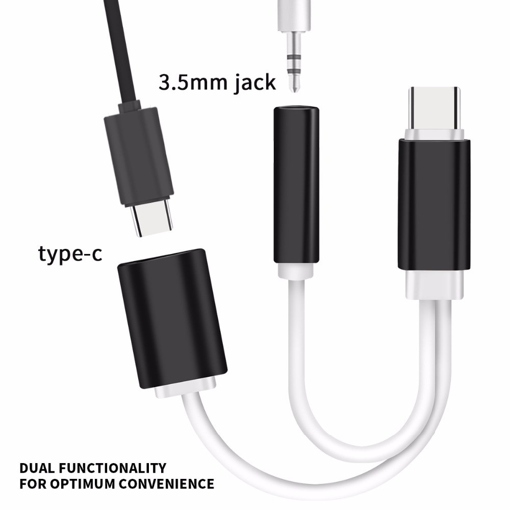 Grab medan Robotsky kabel Adapter 2 in 1 USB Type C to AUX 3.5mm Headphone + USB - USB Type C