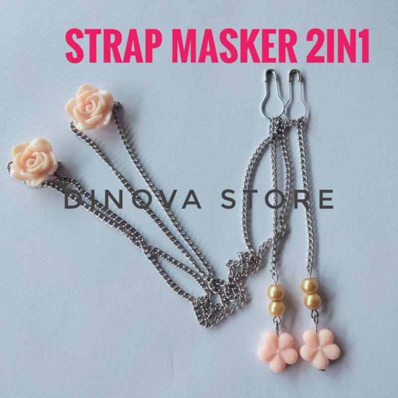 NEW FALLIN bunga kecil/strap masker hijab 2in1