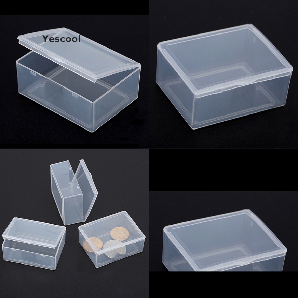 Yescool 5pcs Transparent Plastic Storage Box clear  rectangle Multipurpose display box .