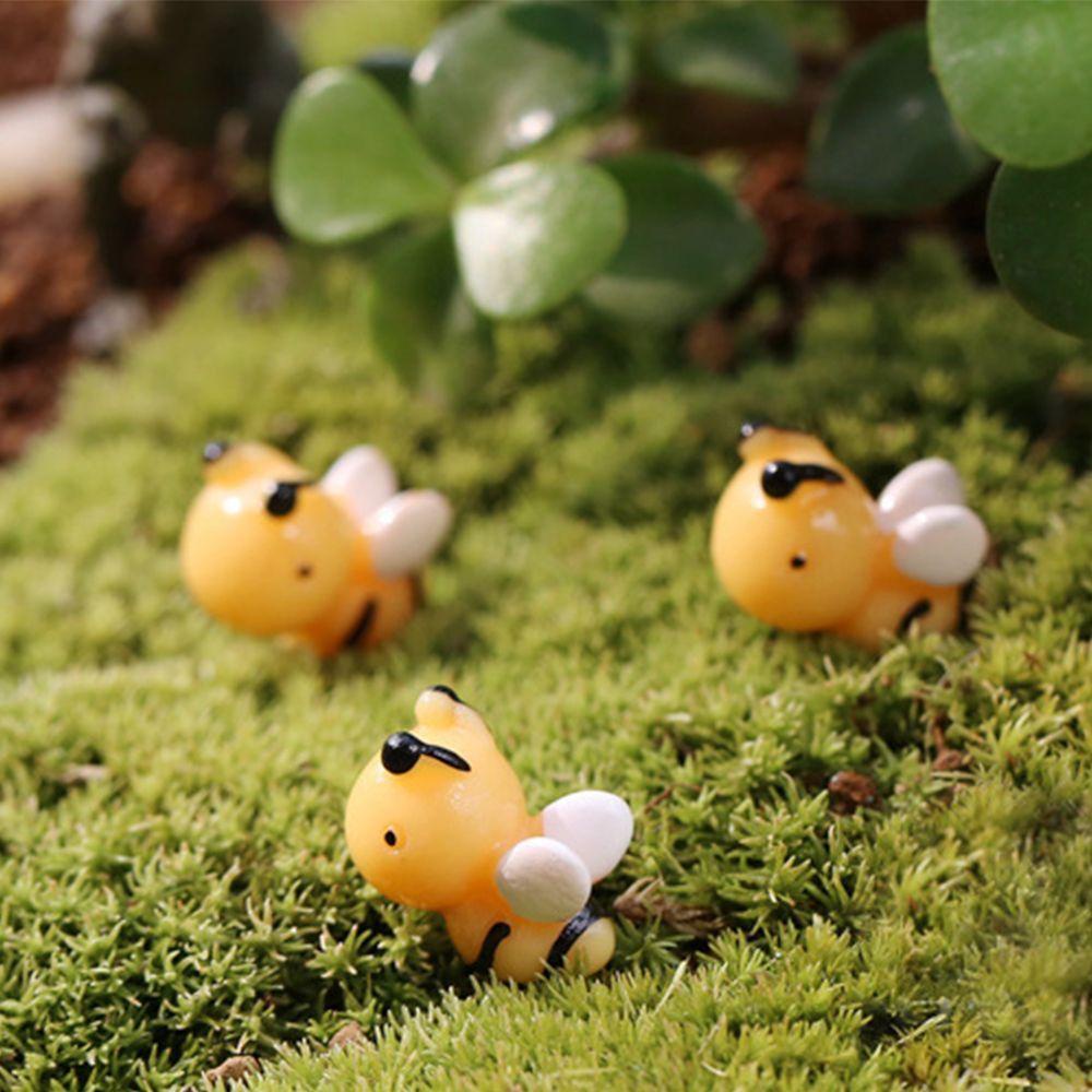 Agustina Resin Honey Bee Moss Ornaments Dekorasi Miniatur 10pcs Kerajinan Indah Peri Taman DIY